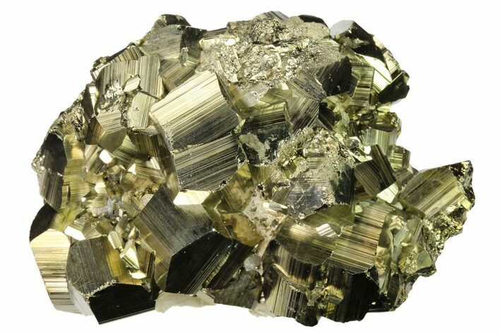 Shiny Pyrite Crystal Cluster - Peru #167722